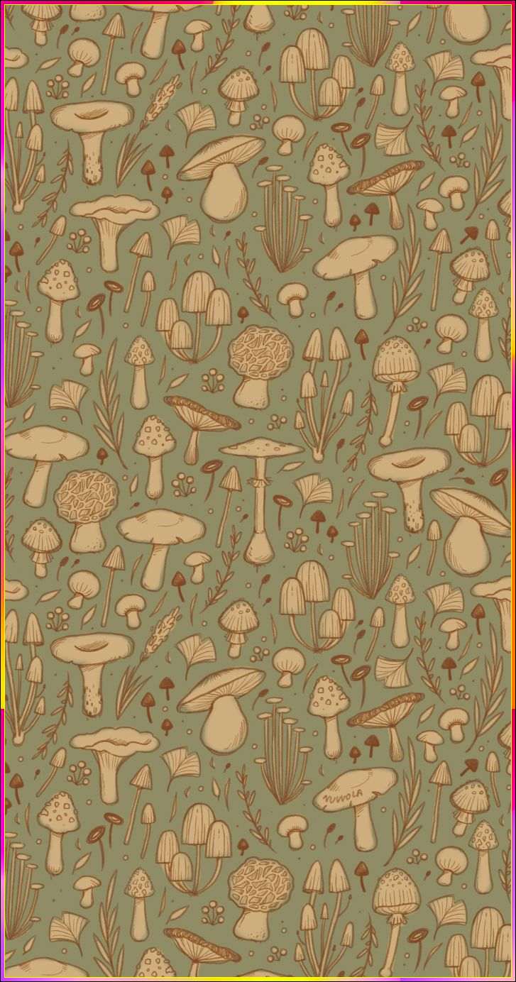 mushroom preppy wallpaper